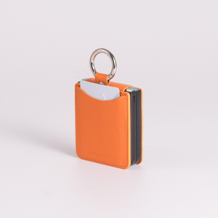 진렌체 플레토 천연 소가죽 토고 갤럭시 Z플립 카드 케이스