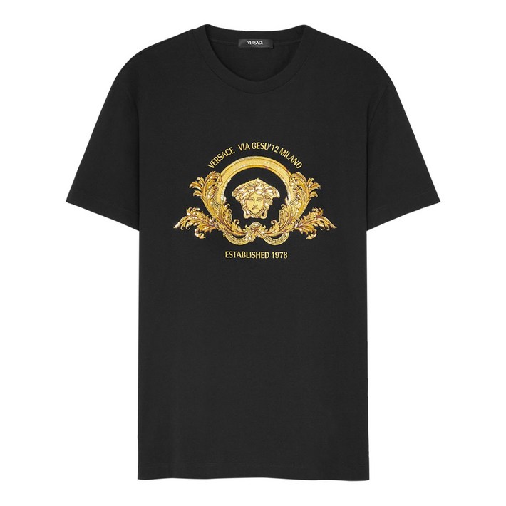 베르사체 쿠프 블라손 자수 티셔츠