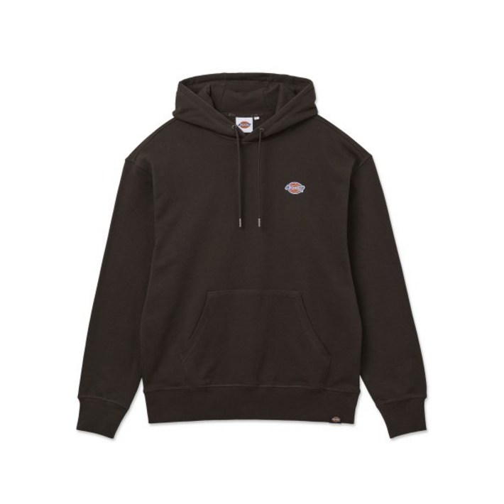 디키즈 프렌치 테리 릴렉스드 스몰 자수 로고 후드 티셔츠  다크 브라운 FRENCH TERRY RELAXED SMALL EMB 후드티 DARK BROWN