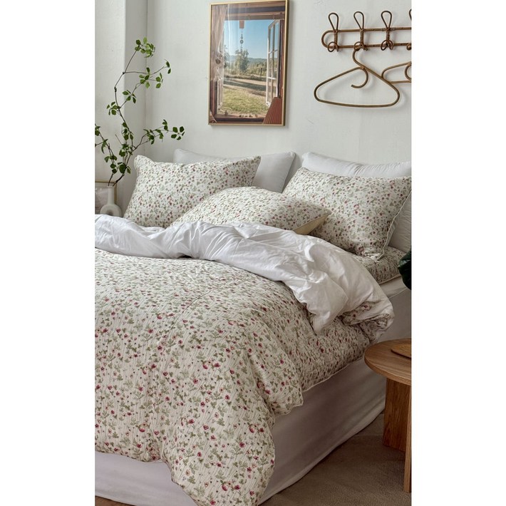 루디아홈베딩 루미블룸 40수 트윌특면 플라워 이불커버 세트, 루미블룸 이불베게커버