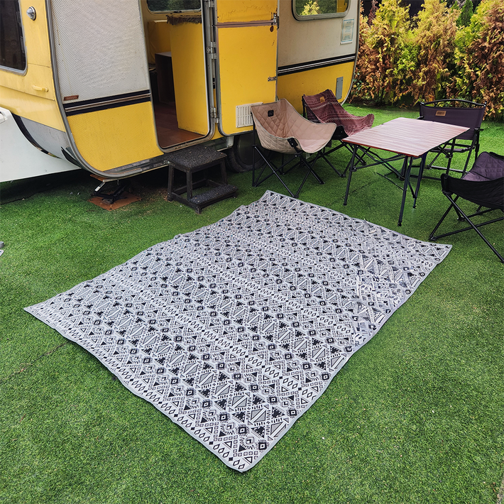 여온 프리미엄 두꺼운 대형 돗자리 매트 휴대용 피크닉매트 텐트 바닥매트 방수 캠핑매트, Moroccan Black모로칸 블랙