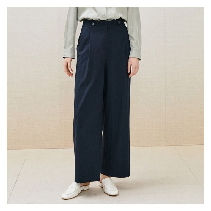 더아이잗    버튼 장식 백 밴딩 와이드 팬츠 IR4A0SL011