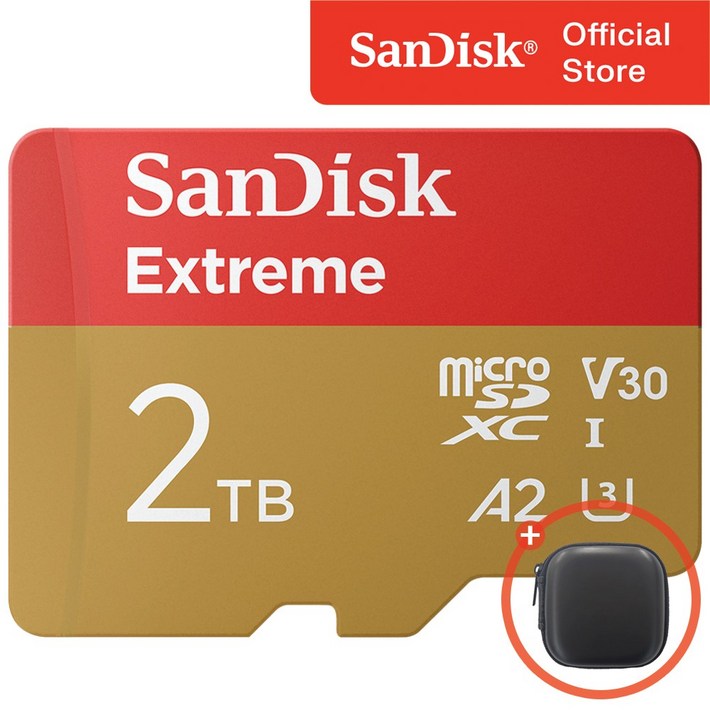 샌디스크 익스트림 마이크로 SD 카드 메모리 케이스, 2TB, 1개