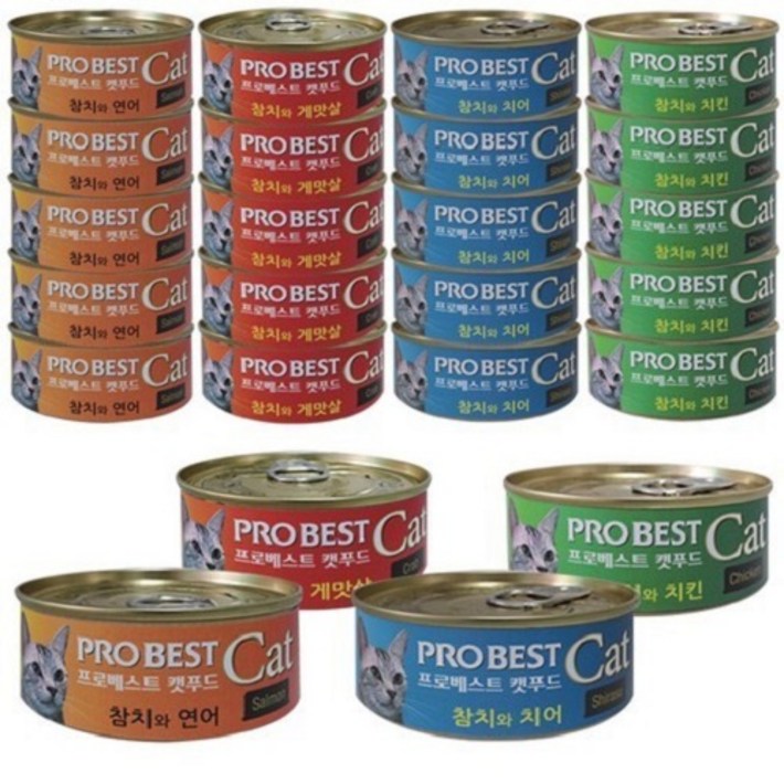 와와펫 프로베스트 캣푸드 캔 혼합세트