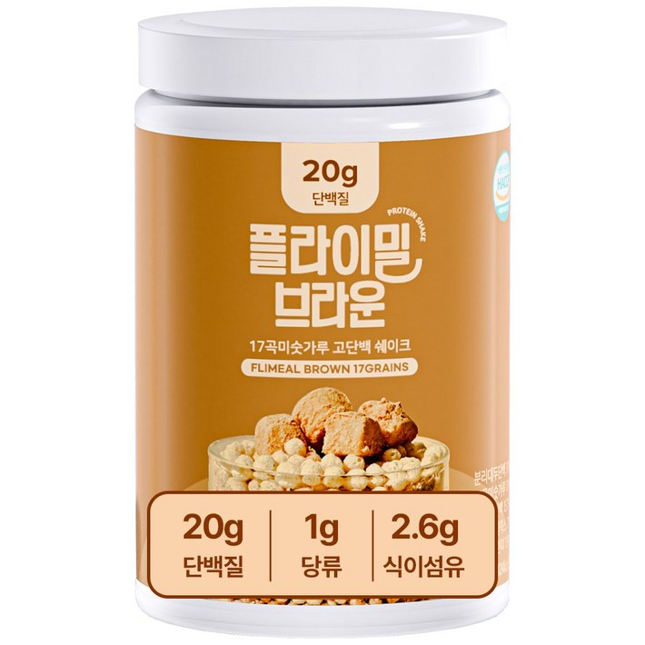 플라이밀 단백질 쉐이크 브라운 미숫가루맛 대용량, 630g, 1개 플라이밀 단백질 쉐이크 브라운 미숫가루맛 대용량, 630g, 1개