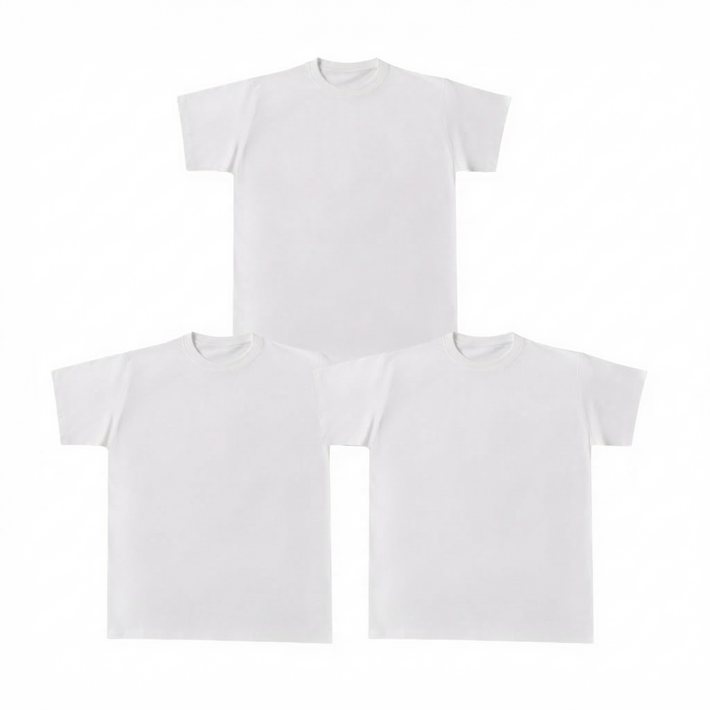 111 베이직 면 30수 라운드 무지  남자 반팔티 화이트 베이잉