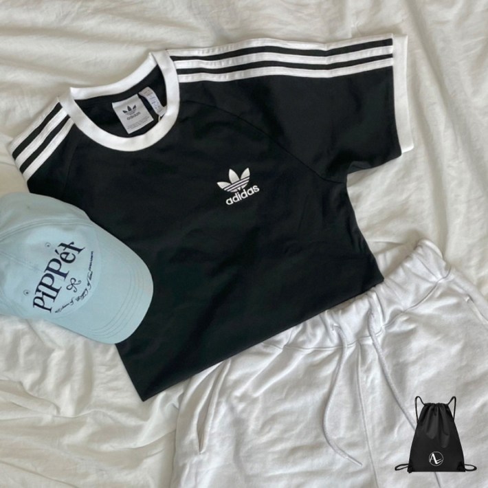 백화점 정품 아디다스 반팔 티셔츠 트레포일 오리지널 삼선 스프라이트 원더 화이트 남녀공용 반팔티 스포젠가방