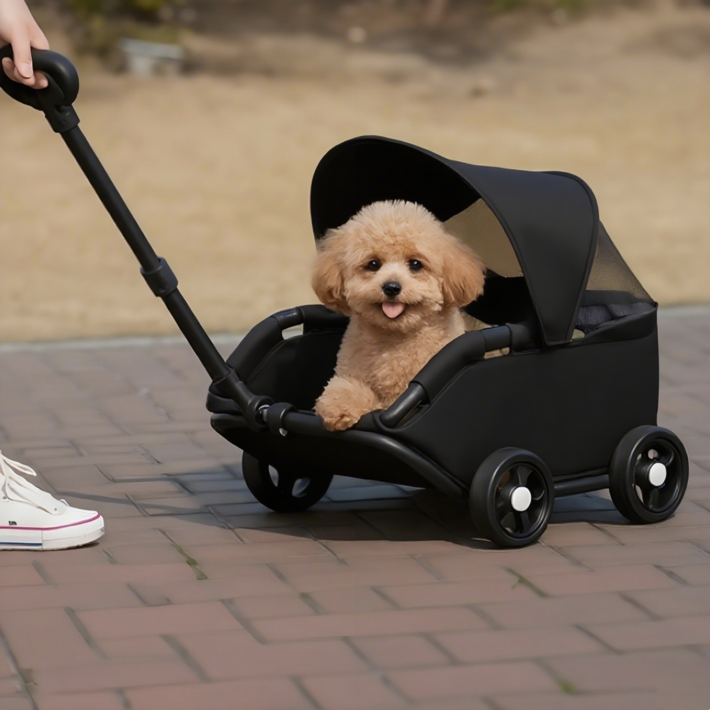 반려동물 유모차 일체형 초경량 차양막 이동식 개모차 웨건