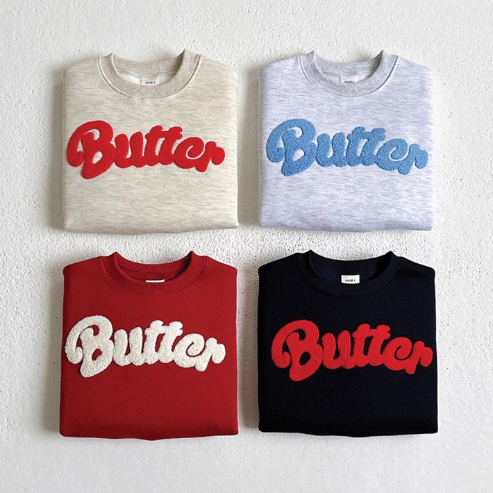 일상다많사 버터 부클 자수 맨투맨 티셔츠 비비드아이 아기티셔츠 어린이집단체티 유치원체육복