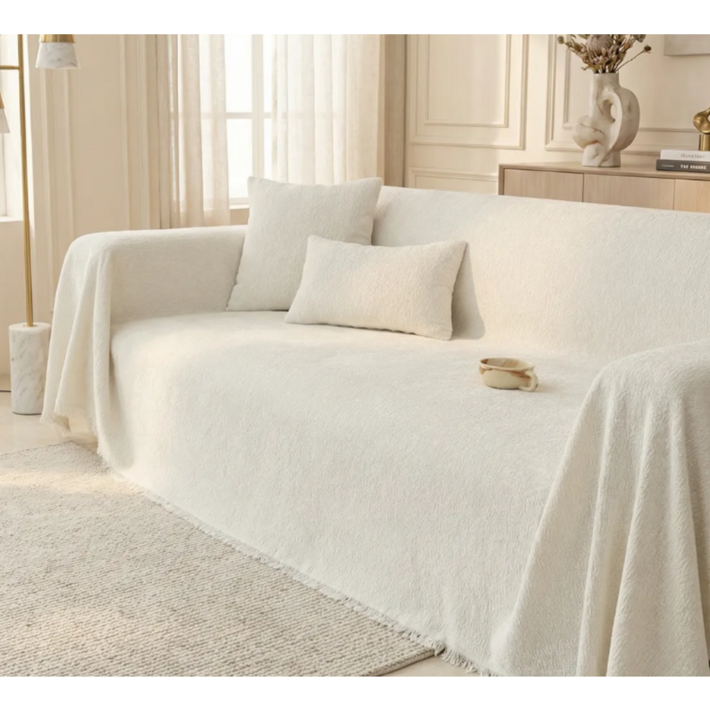 엔레스 고정밀착 버터촉감 감성컬러 34인용 소파커버, 1개, 화이트