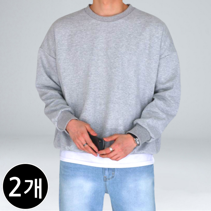 11 남자 기모 맨투맨 겨울 오버핏 빅사이즈 긴팔티 63742