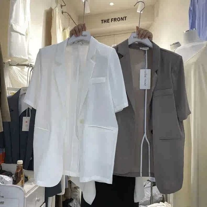 정장 반팔 박스핏 캐주얼 자켓 롱 루즈핏 빅사이즈 여름 오버사이즈 얇은