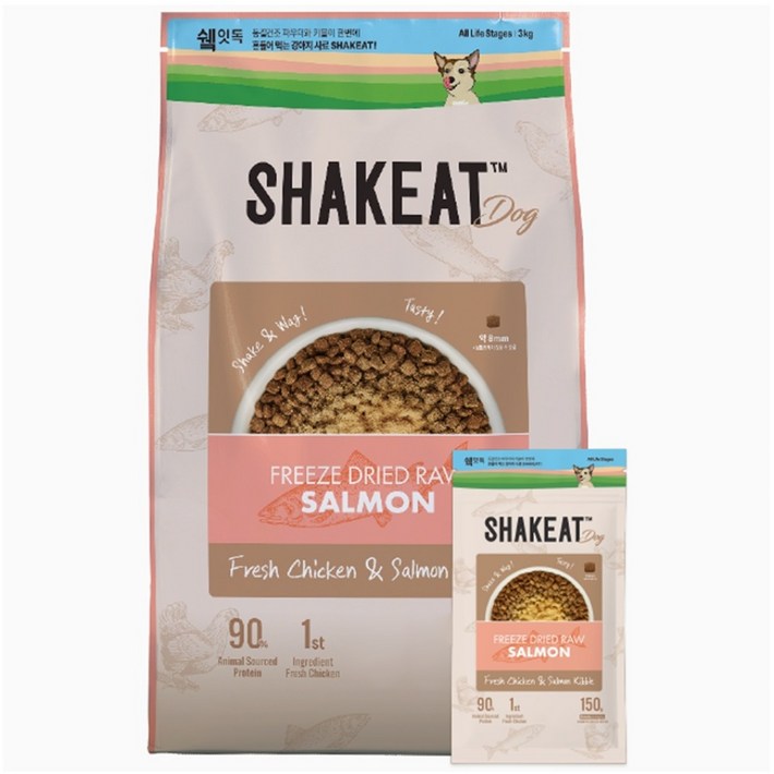 쉨잇 전연령 독 키블 동결건조 사료 20p, 연어, 3kg, 1개