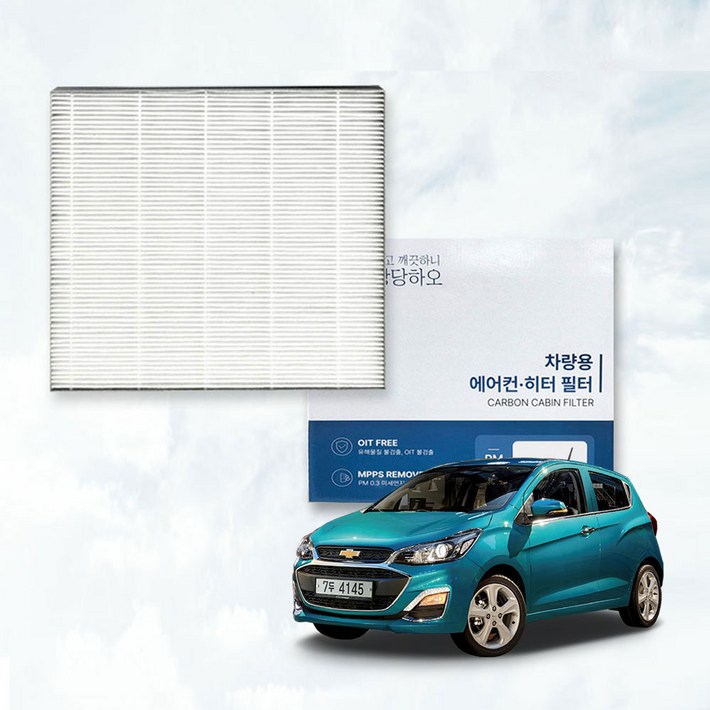 이필드 PM0.3 에어컨필터 쉐보레 더뉴 스파크 15년08월 초미세먼지 항균 히터필터더넥스트 호환, 4개, PM0.3 더뉴 스파크 15년08월