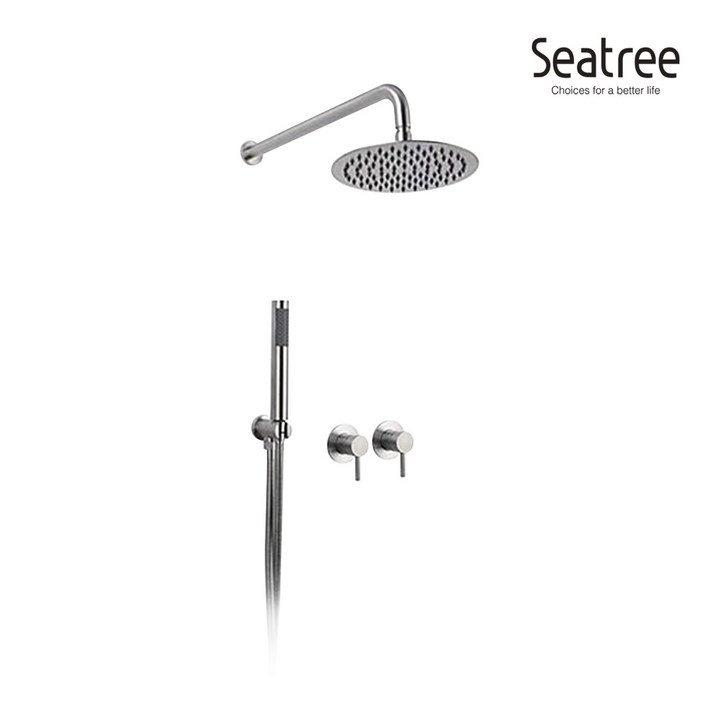 씨트리 벽매립 해바라기 샤워 수전 2way ST1028, 1개, 니켈