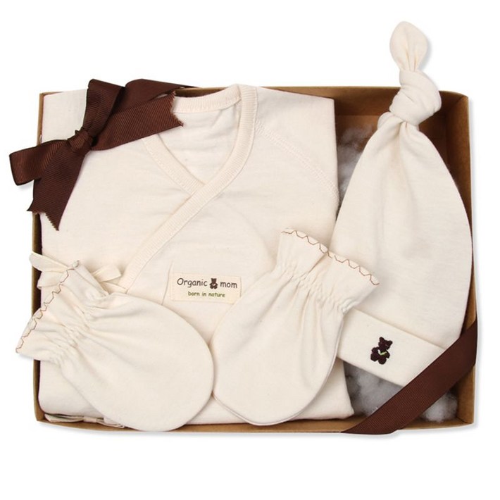 오가닉맘 오가닉배내저고리신생모손싸개 출산3종세트