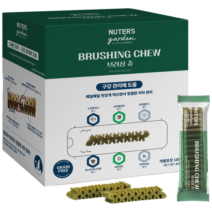 누터스가든 강아지 브러싱츄 치석제거 덴탈껌 100p, 고구마, 800g, 1개