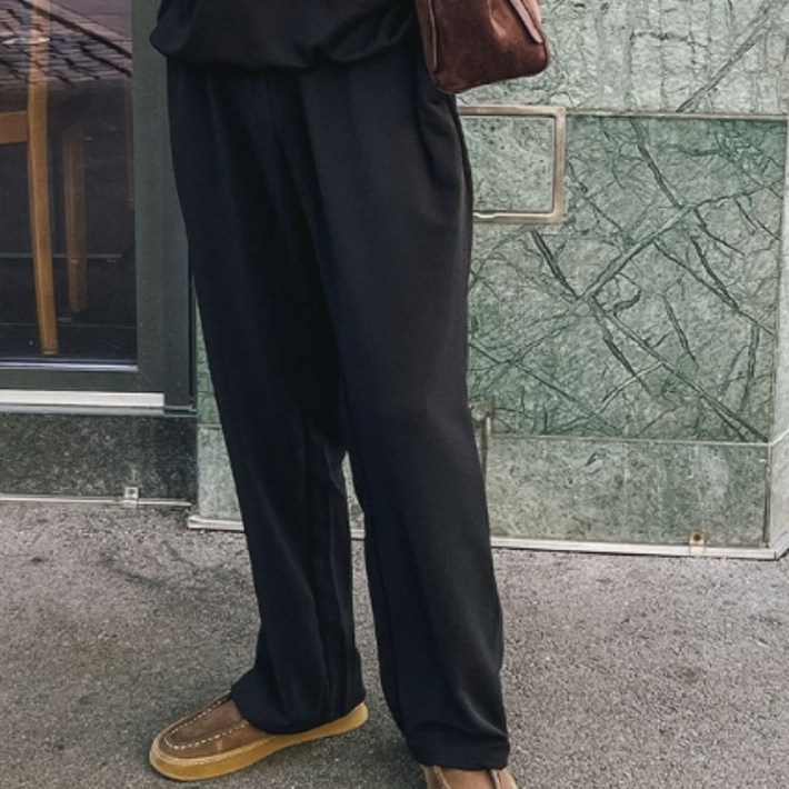꼭꼭팬츠 구김zero 와이드핏 긴바지 남자빅사이즈 허리밴딩 스판팬츠