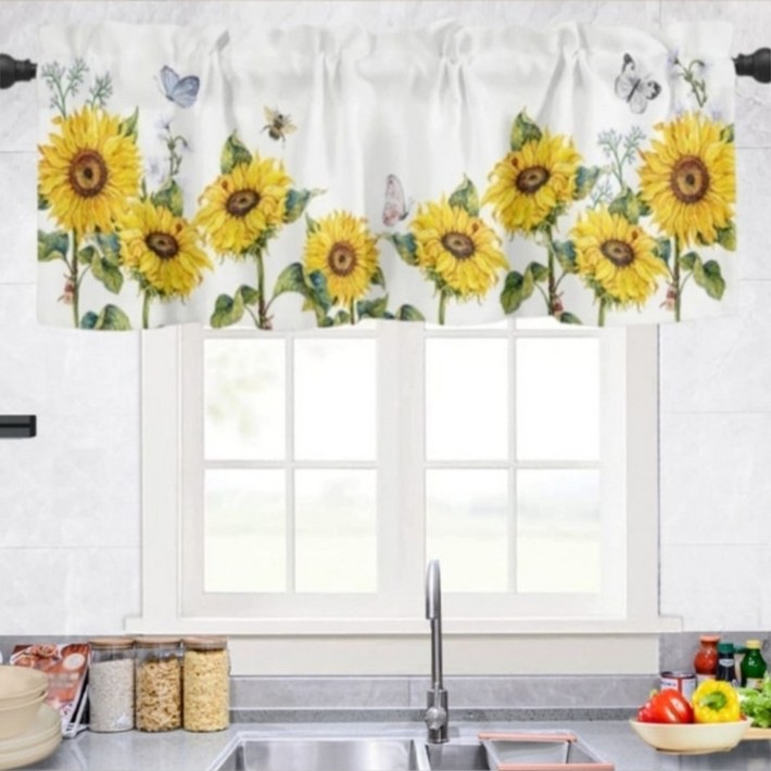 주방 커튼 바란스 창문 가리개 미니커튼