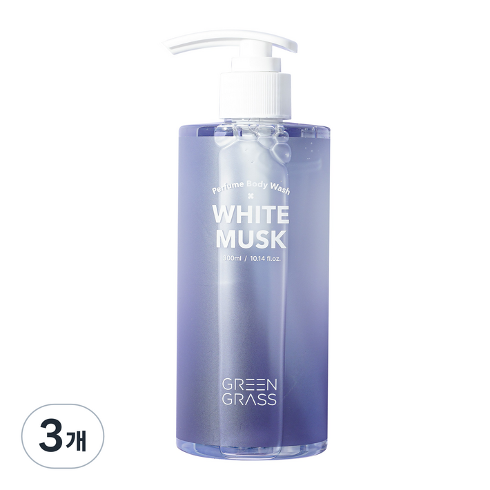 그린그라스 퍼퓸 바디워시 화이트머스크, 3개, 300ml