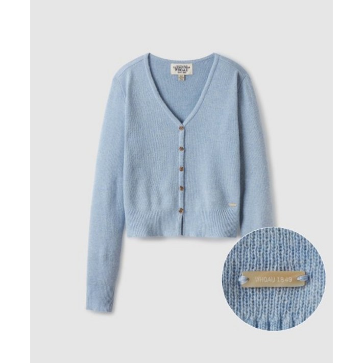 후아유 가디건 VNECK BUTTON CROP CARDIGAN WHCKE2381F 후아유 가디건 VNECK BUTTON CROP CARDIGAN WHCKE2381F