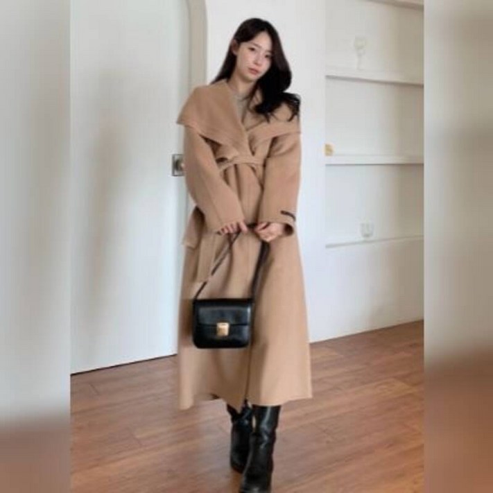 정품 잇미샤 코트 여성코트 윙카라 캐시미어 블렌디드 핸드메이드 ITPCHHC720 출근룩