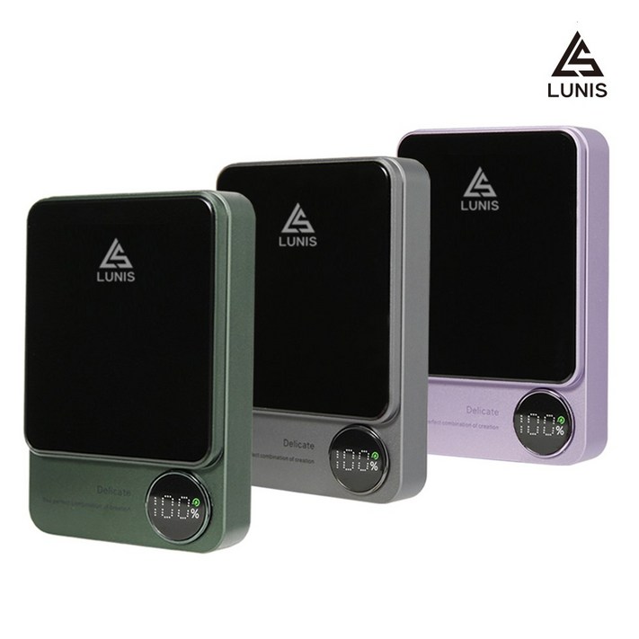 루니스 맥세이프 보조배터리 20W 고속 충전 맥세이프링 USB케이블, 그레이 10000mAh
