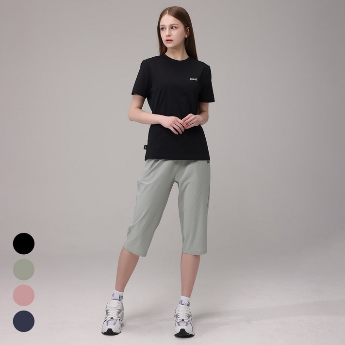 에버라스트 여성 7부 여름 바지 스트라이프 팬츠