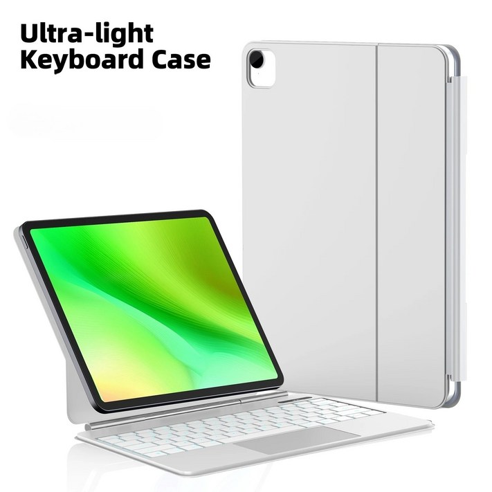 구조독 매직키보드 A1935 화이트  아이패드 프로 M5·아이패드 에어 2025 호환 11·13인치  초경량 알루미늄 키보드 케이스  터치패드·백라이트·스마트 전원, 화이트