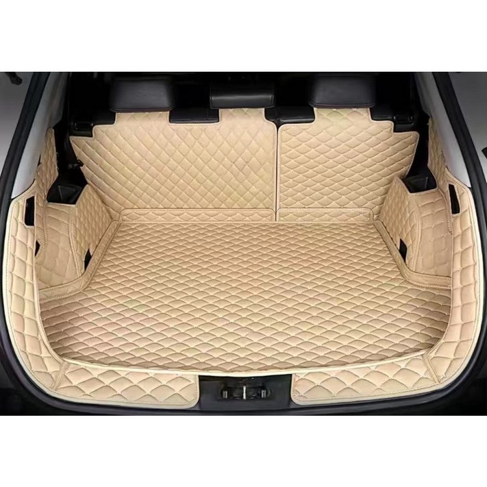 럭키카 쏘렌토 MQ4 트렁크매트 카매트 차박매트 방수 가죽 매트 도어매트증정, 아이보리, 쏘렌토MQ4 6인승 사운드무