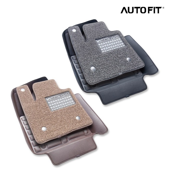 KG모빌리티 쌍용 토레스 22년7월현재 오토핏 9D 가죽 입체 코일 카매트, 브라운베이지