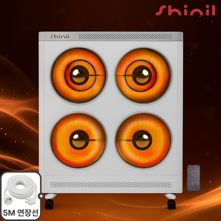 신일 전기히터 4구 업소용 하이라이트 난방기 스토브 온풍기 사무실 식당 PC방 전기난로 온풍기능