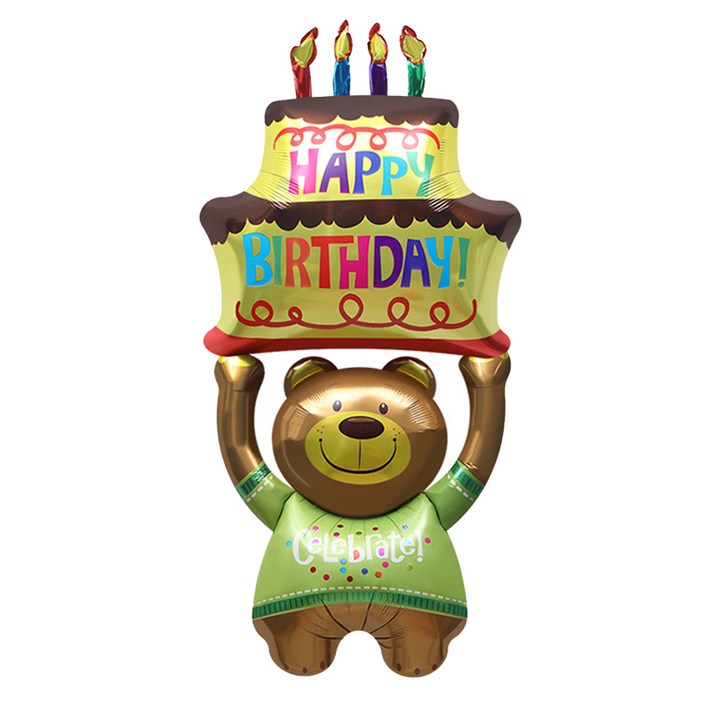 코히모 곰돌이 초대형 생일 파티 벌룬 은박 풍선 5W0450