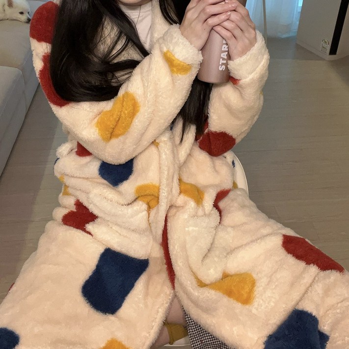 미코허그 겨울 극세사 수면 로브 목욕 샤워 가운 미코허그 겨울 극세사 수면 로브 목욕 샤워 가운