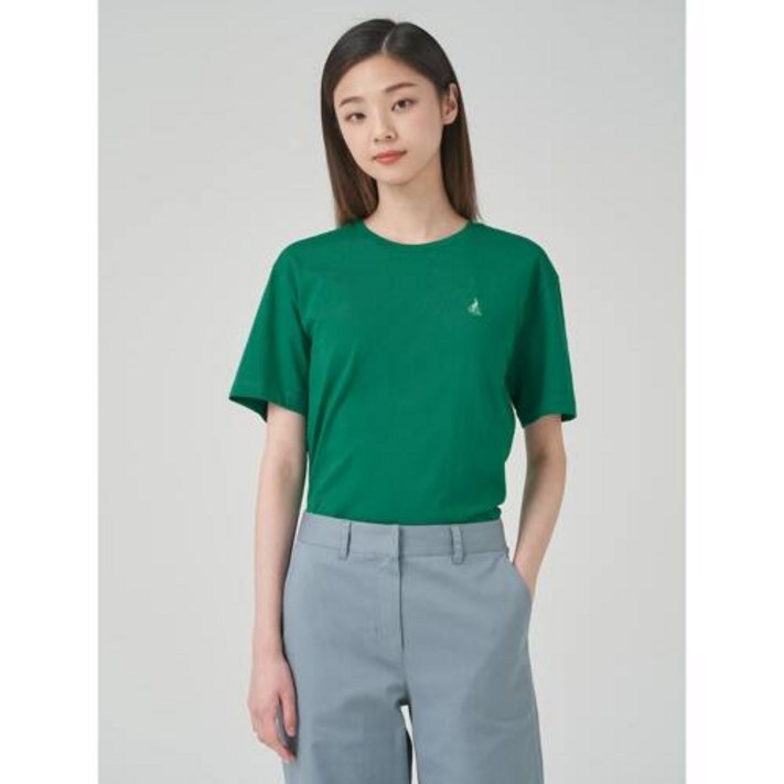 [빈폴레이디스] [Green] 베이직 라운드넥 반소매 티셔츠 그린 BF3742N01M