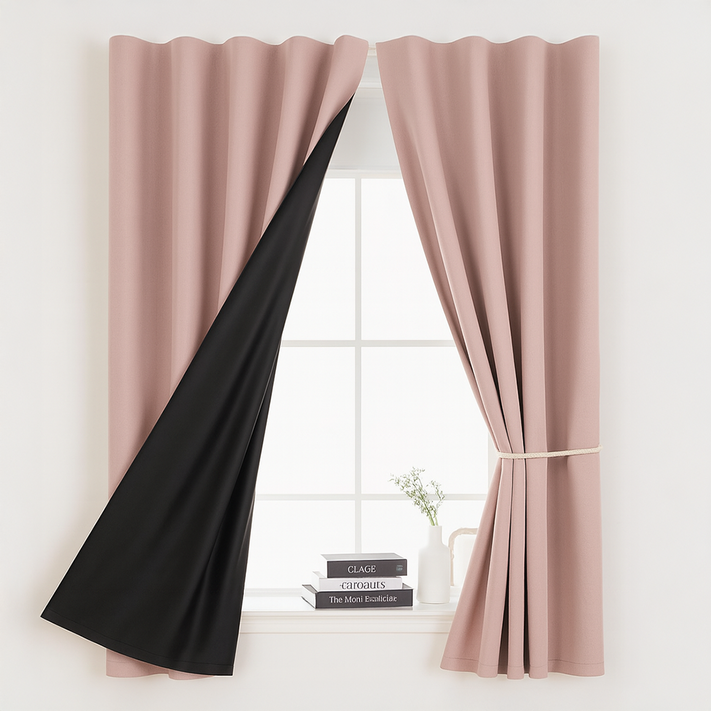 히즈엔 완전 빛차단 무타공 초스피드 붙이는 암막커튼