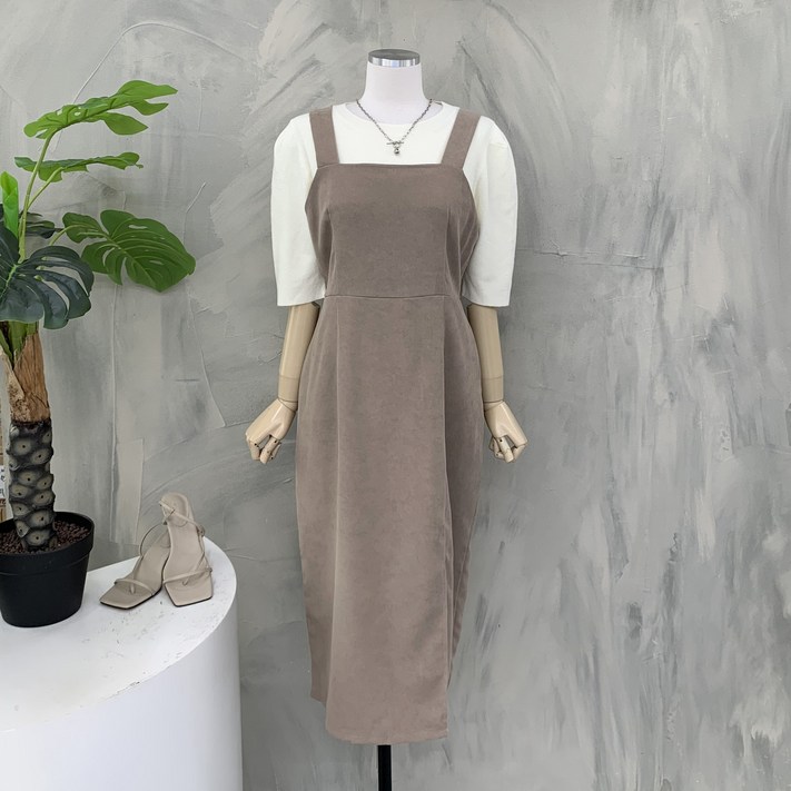 행복여 로앤느 모던 스퀘어넥 뷔스티에 원피스