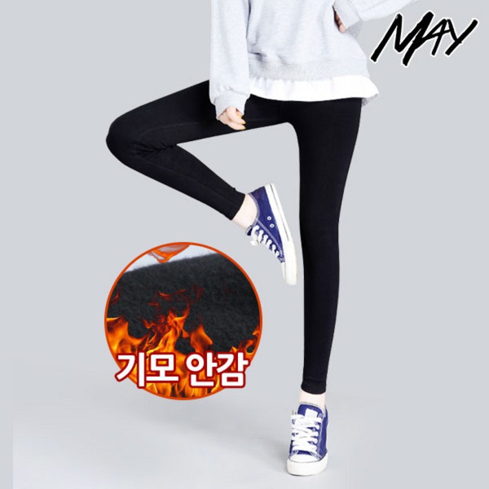 메이 여성용 포근한 스포츠 양모 밍크 기모 레깅스 SXL