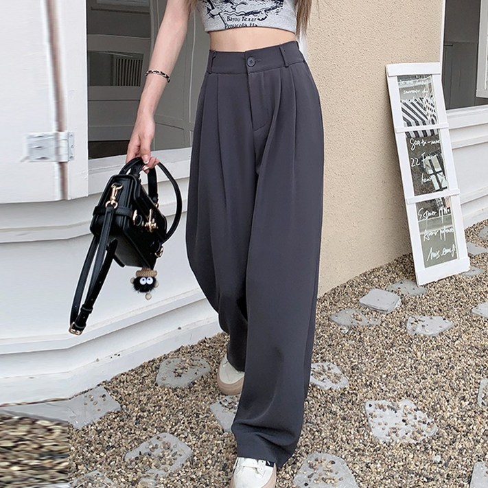 메이킹유 4sizeXL 핀턱 뒷밴딩 스트레이트 일자핏 WC7166러밍슬랙스