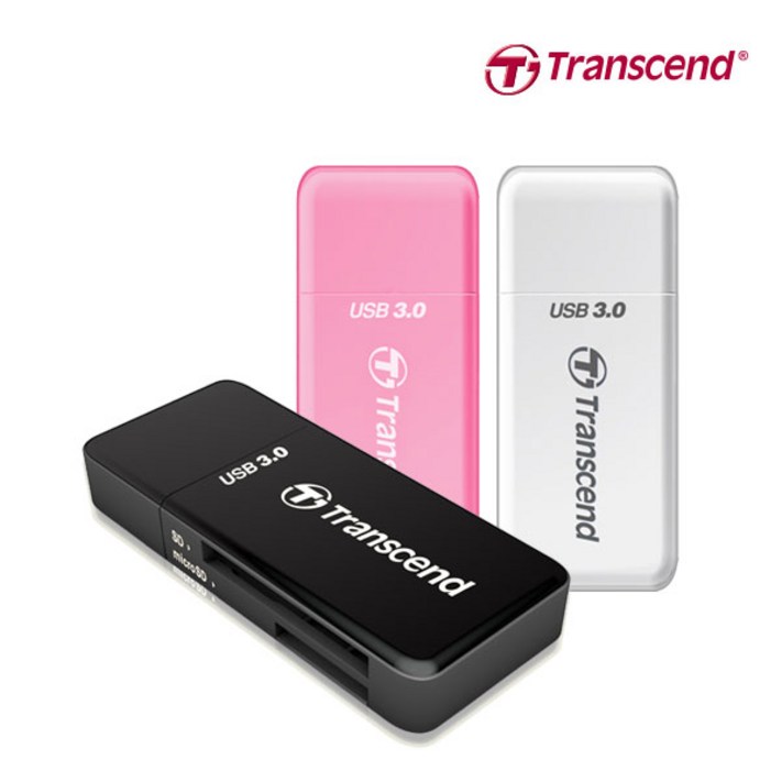 트랜센드 RDF5 USB3.0 메모리카드 리더기마이크로SD, 핑크
