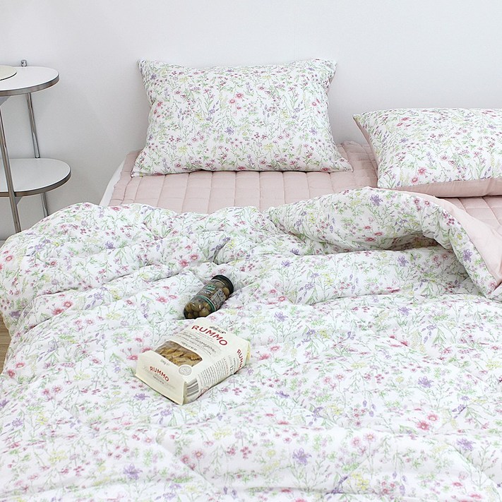 플라워패턴 부드러운 모달 100 옥수수솜 먼지없는 사계절 이불