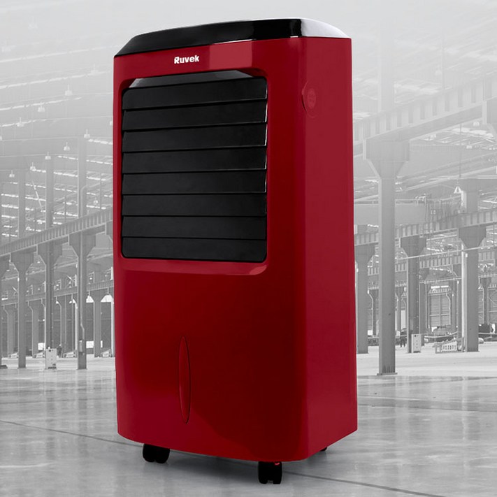 대형 공업용 터보 온풍기 15평형  리모컨 타이머 자동온도유지, 레드