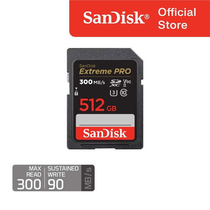 샌디스크 Extreme PRO SD Card V90, 300MBs 512GB, 1개