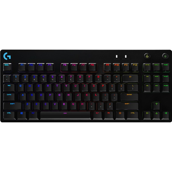 로지텍 PRO TKL GX BLUE 기계식 게이밍 유선 텐키리스 키보드, 혼합색상, YU0039, 청축