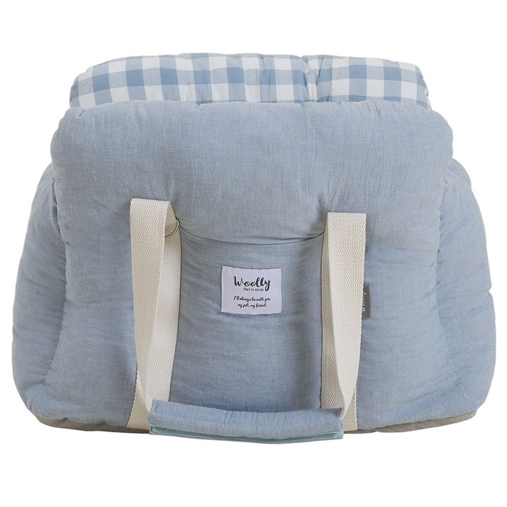 울리 반려동물 코튼 체크 구름가방