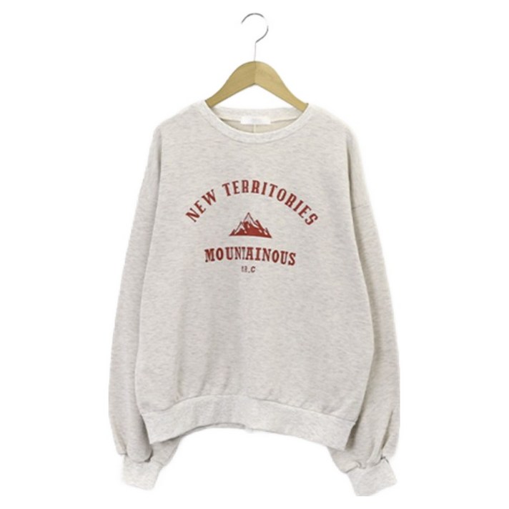 피핀 여성용 뒷 패치 슬릿 레터링 맨투맨 112495