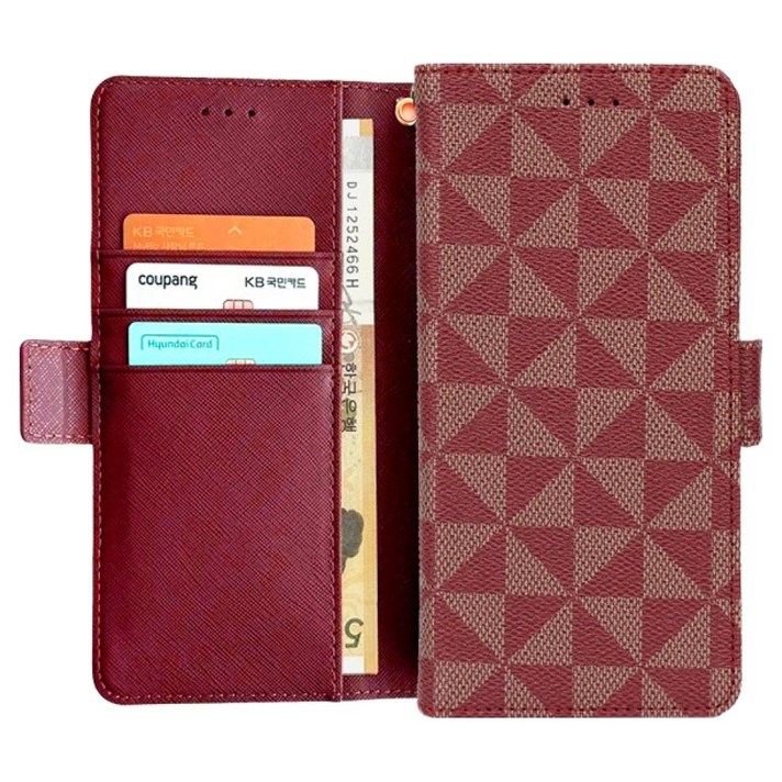 에스엠씨 엘 체크 슬림 다이어리 지갑 휴대폰 케이스
