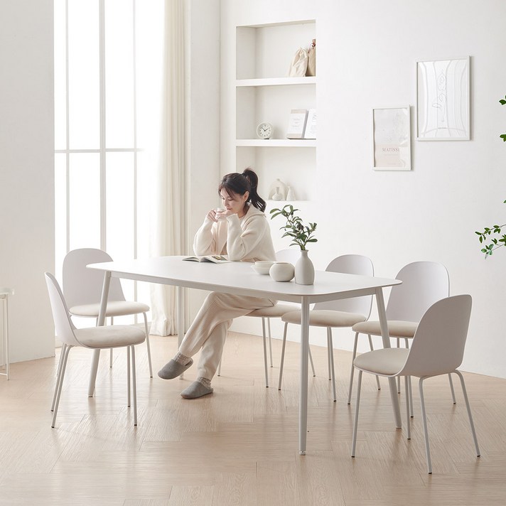 보니애가구 나탈리 포세린 세라믹 1800 식탁  의자 세트 방문설치