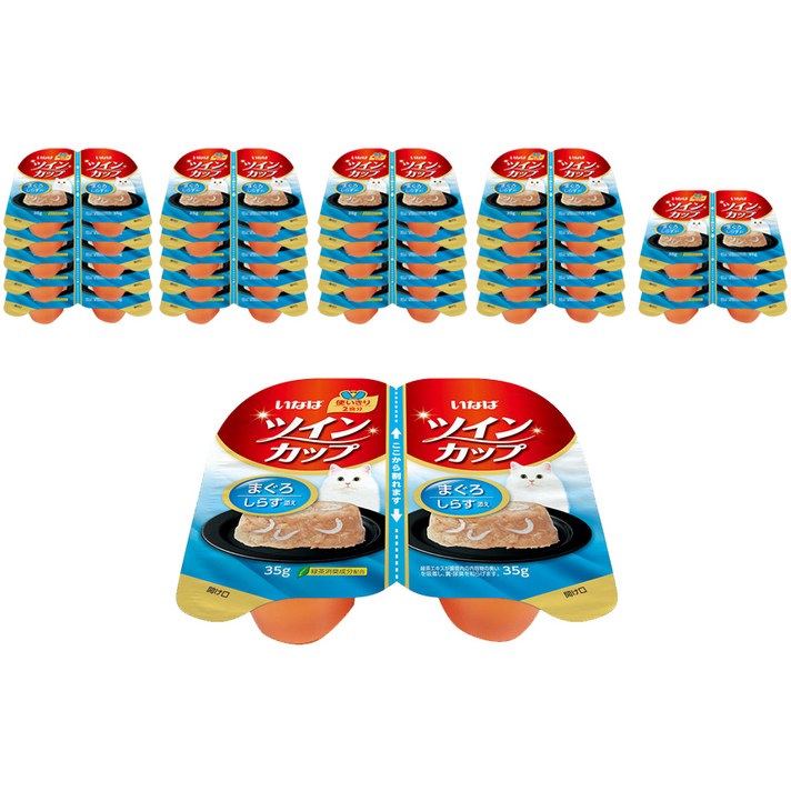 이나바 고양이 트윈컵 간식캔 IMC212, 혼합맛참치치어, 70g, 24개