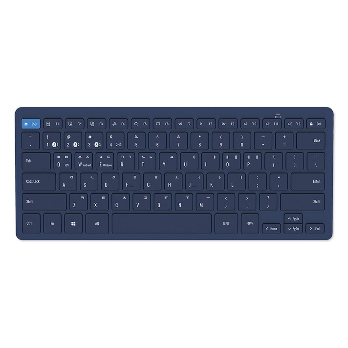 엑토 슬림 키스킨 블루투스 무선 겸용 텐키리스 키보드, 네이비, BTK12